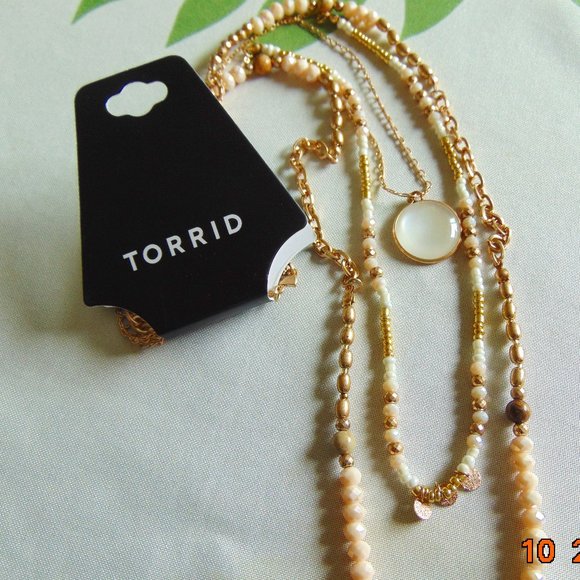 Neutral Beaded Coin Layered